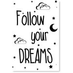 Awkward Styles Kids Birthday Gifts for Girls Poster Artwork Girls Room Wall Art Boys Room Poster Motivational Quotes Printed Posters Baby Room Wall Art Decor Follow Your Dreams Poster Picture