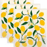 DII Swedish Dishcloth Set Cleaning Collection, 7.75 x 6.75, Lemons, 3 Count