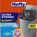 Hefty Ultra Strong Tall Kitchen Trash Bags, Blackout, Clean Burst, 13 Gallon, 80 Count