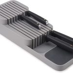 Joseph Joseph 85120 DrawerStore Kitchen Drawer Organizer Tray for Knives Knife Block, Gray