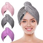 Microfiber Hair Towel Wrap POPCHOSE Ultra Absorbent, Fast Drying Hair Turban Soft, No Frizz Hair Wrap Towels for Women Wet Hair, Curly, Longer, Thicker Hair