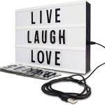 Northpoint Cinema Style 10-LED Home Decor Large Light Box with 109 Letters and Characters, Wall Mounted or Tabletop, Battery or USB Powered, White