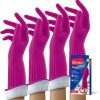 Playtex Living Reuseable Rubber Cleaning Gloves (Medium, 4 Pairs), Premium Protection Reusable Household Gloves