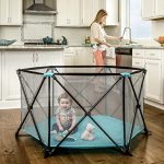 Regalo My Portable Play Yard Indoor and Outdoor, Washable, Aqua, 6-Panel