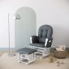 Storkcraft Premium Hoop Glider and Ottoman (White Base, Gray Cushion) – Padded Cushions with Storage Pocket, Smooth Rocking Motion, Easy to Assemble, Solid Hardwood Base - Image 5