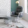Storkcraft Premium Hoop Glider and Ottoman (White Base, Gray Cushion) – Padded Cushions with Storage Pocket, Smooth Rocking Motion, Easy to Assemble, Solid Hardwood Base - Image 4
