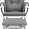 Storkcraft Premium Hoop Glider and Ottoman (White Base, Gray Cushion) – Padded Cushions with Storage Pocket, Smooth Rocking Motion, Easy to Assemble, Solid Hardwood Base - Image 3
