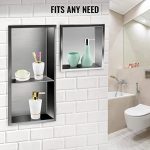 VEVOR Shower Niche Stainless Steel, 12'' x 24'' x 4'', Wall-inserted Niche Recessed, Easy to Install, Recessed Shower Shelf Modern and Elegant, Soap Niche Polished Finish for Shower/Bathroom