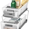 madesmart 2-Tier Organizer, Multi-Purpose Slide-Out Storage Baskets with Handles and Dividers, Frost - Image 4
